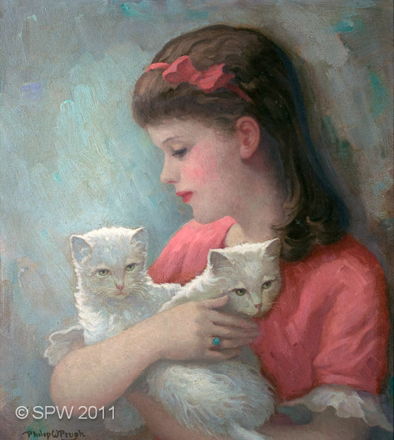Girl with Two White Cats (PWP-010)